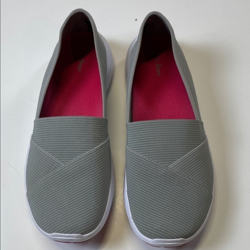 L.L.Bean Women’s Slip On Walking Sneakers Shoes Gray Comfort Size 8